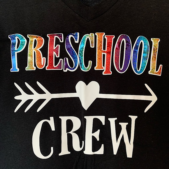 Teacher PreSchool Crew V Neck Short Sleeve Women’s Tee Size Small - Picture 2 of 2